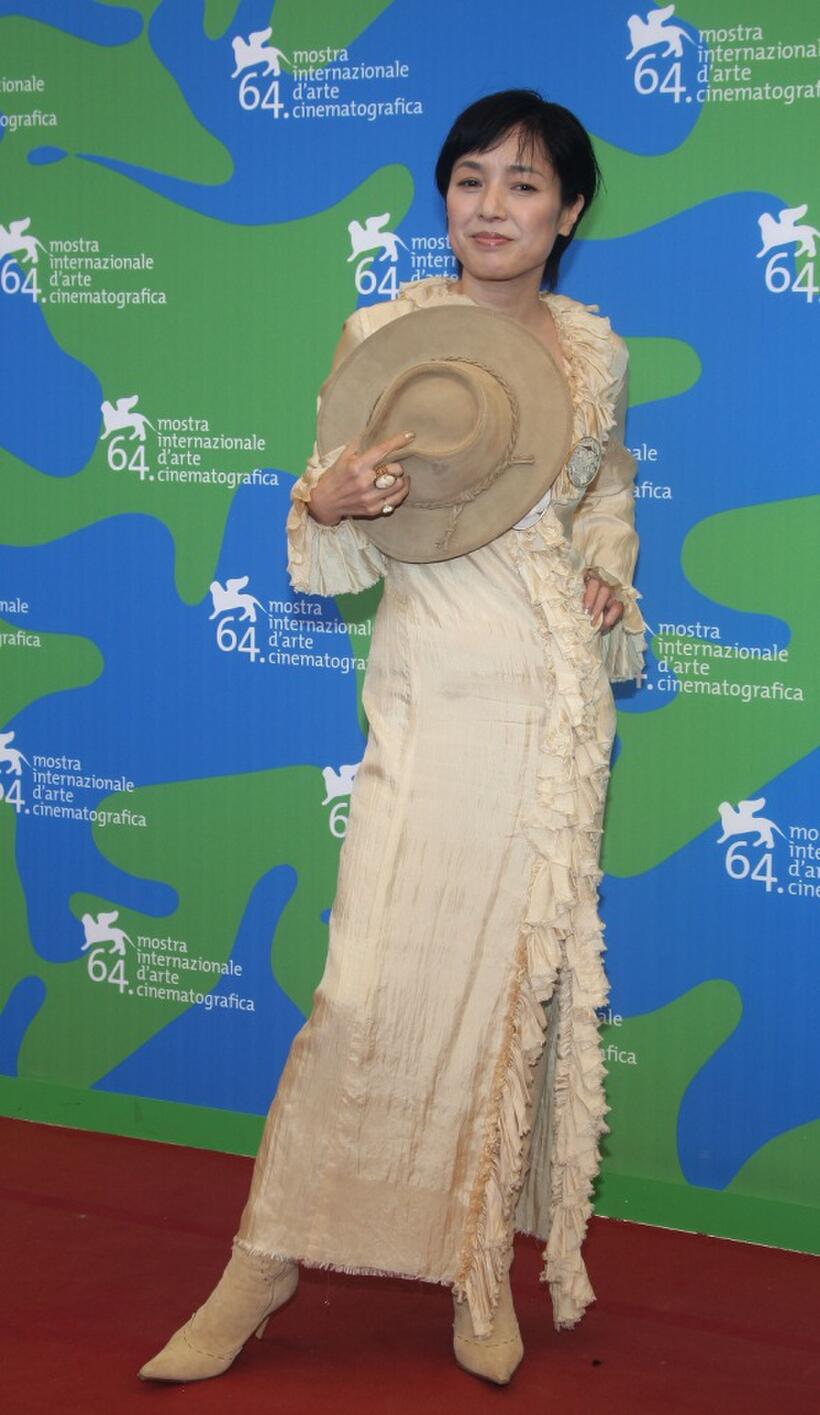 Kaori Momoi at the photocall of "Sukiyaki Western Django" during the 64th Venice Film Festival.
