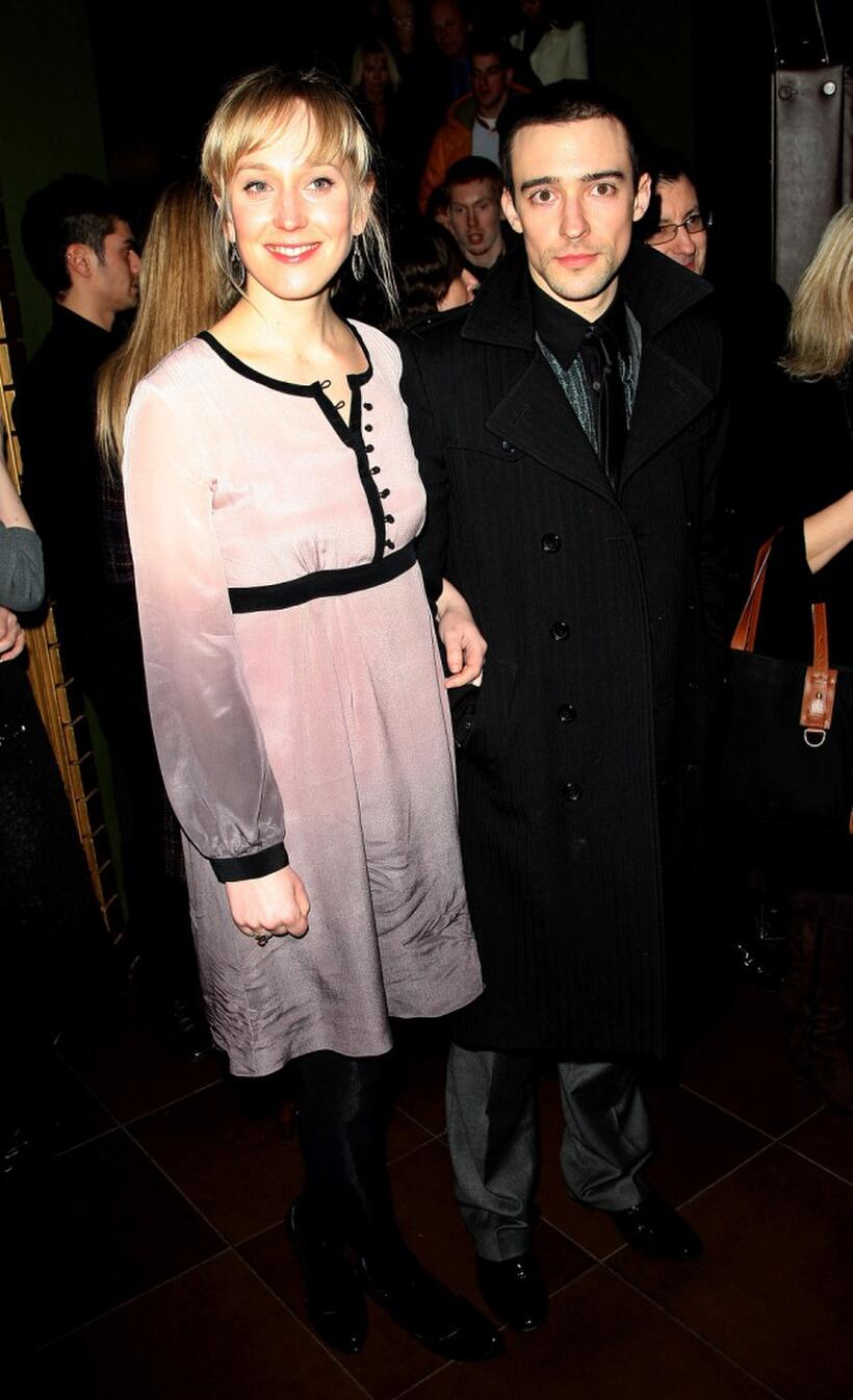 Hattie Morahan and Guest at the after party of the world premiere of "The Bank Job."