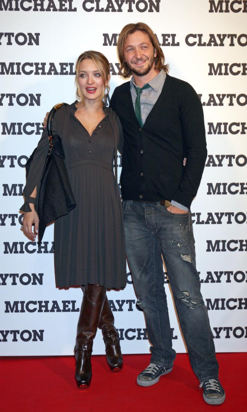 Carolina Crescentini and Silvio Muccino at the premiere of "Michael Clayton."
