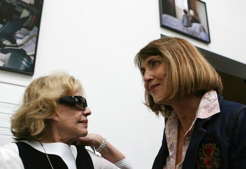 Jeanne Moreau and French Culture Minister Christine Albanel at the 52nd Venice Biennale in Venice.