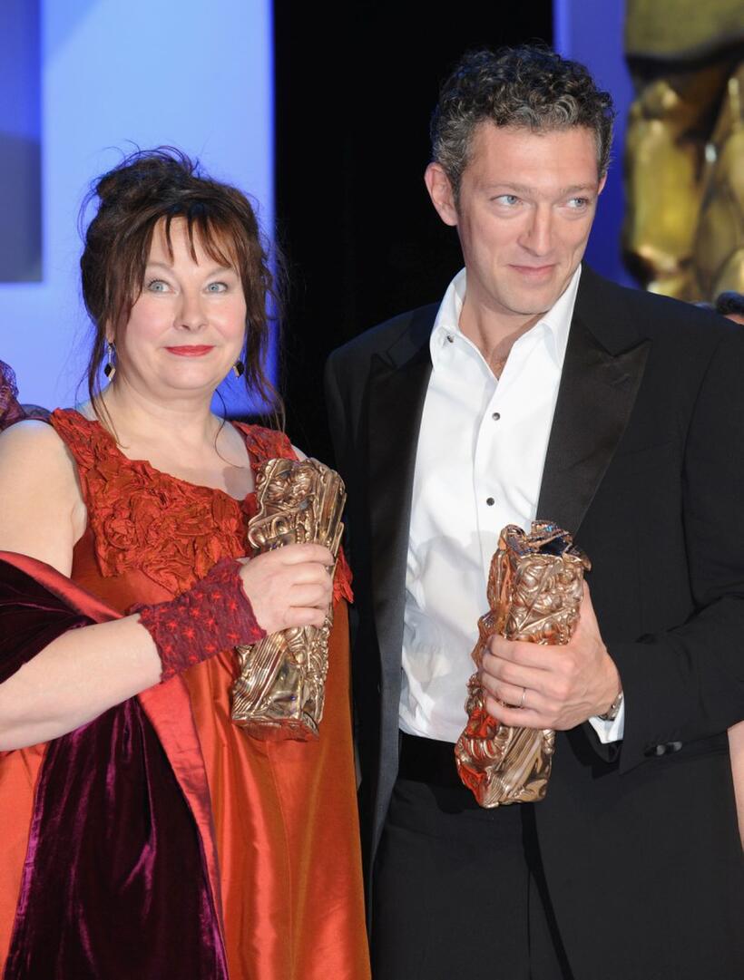 Yolande Moreau and Vincent Cassel at the Cesar Film Awards.