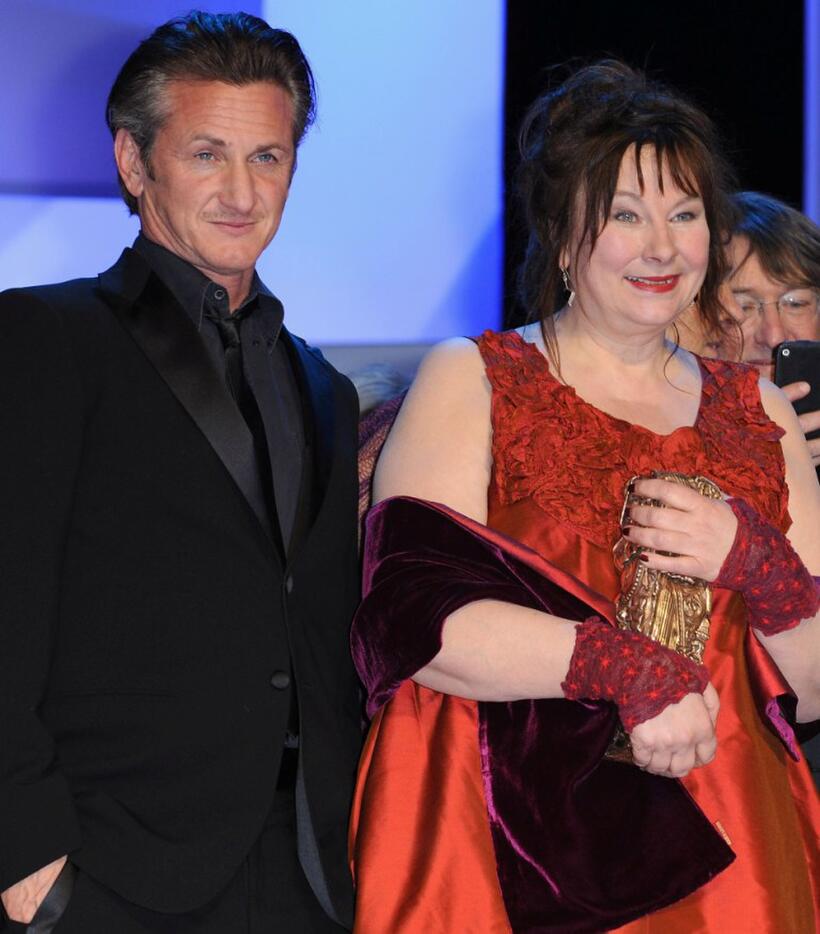 Sean Penn and Yolande Moreau at the Cesar Film Awards.