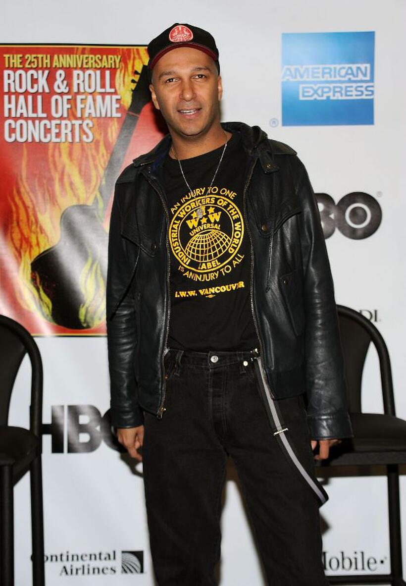 Tom Morello at the 25th Anniversary Rock and Roll Hall of Fame Concert.