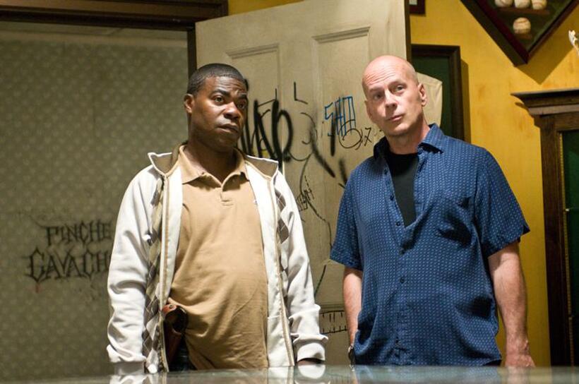 Tracy Morgan as Paul and Bruce Willis as Jimmy in "Cop Out."