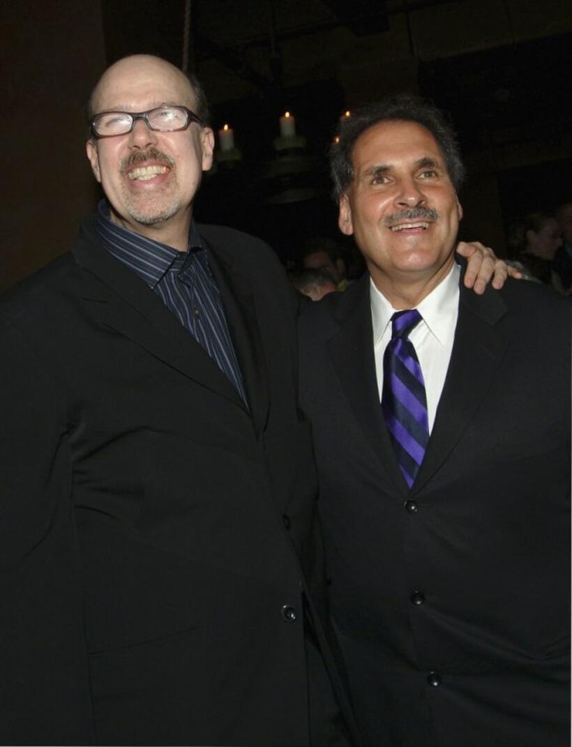 Larry Moss and Richard Kalinoski at the after party of "Beast on the Moon."