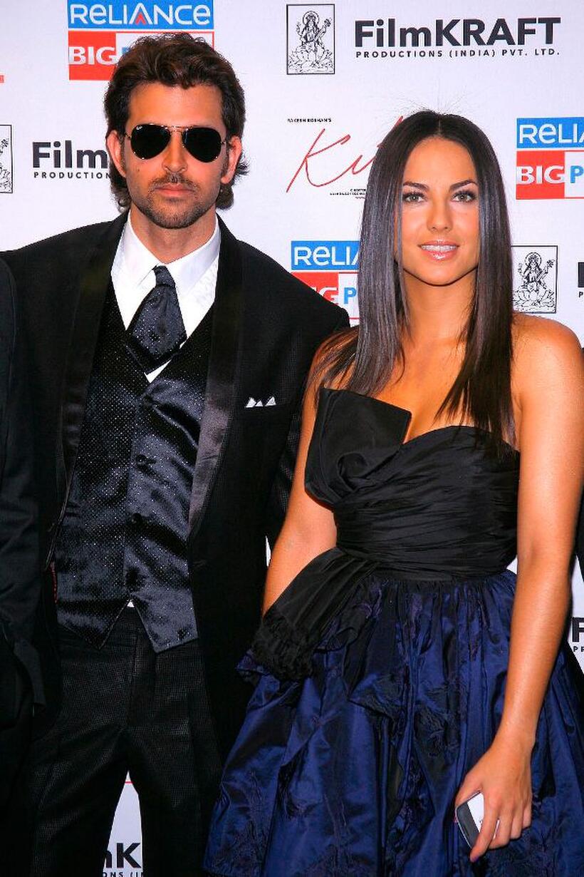 Barbara Mori and Hrithik Roshan at the New York premiere of "Kites."
