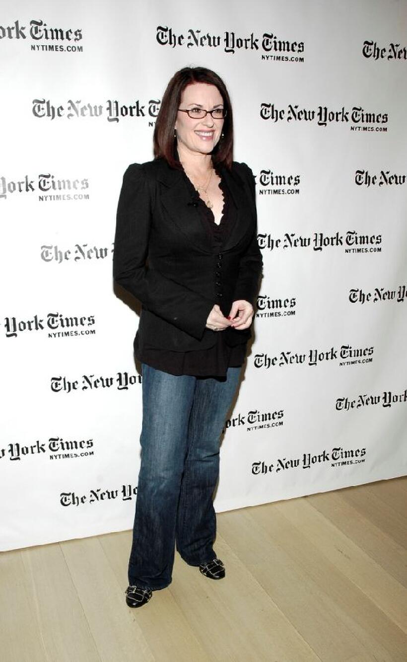Megan Mullally at the New York Times Arts & Leisure Week.