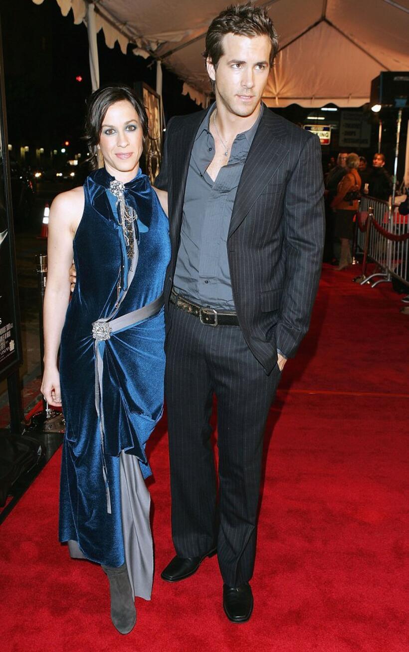 Alanis Morissette and Ryan Reynolds at the Los Angeles premiere of "Blade Trinity."