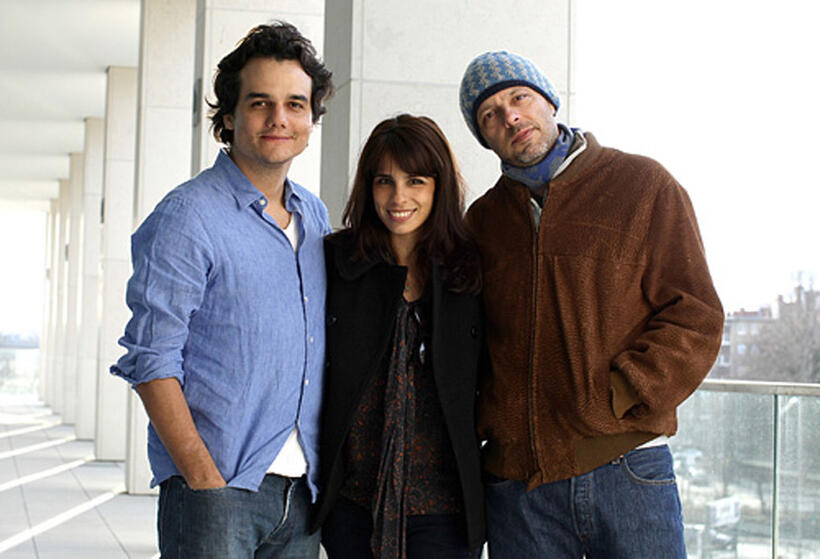 Wagner Moura, Maria Ribeiro and director Jose Padilha at the 61st Berlin International Film Festival in Germany.