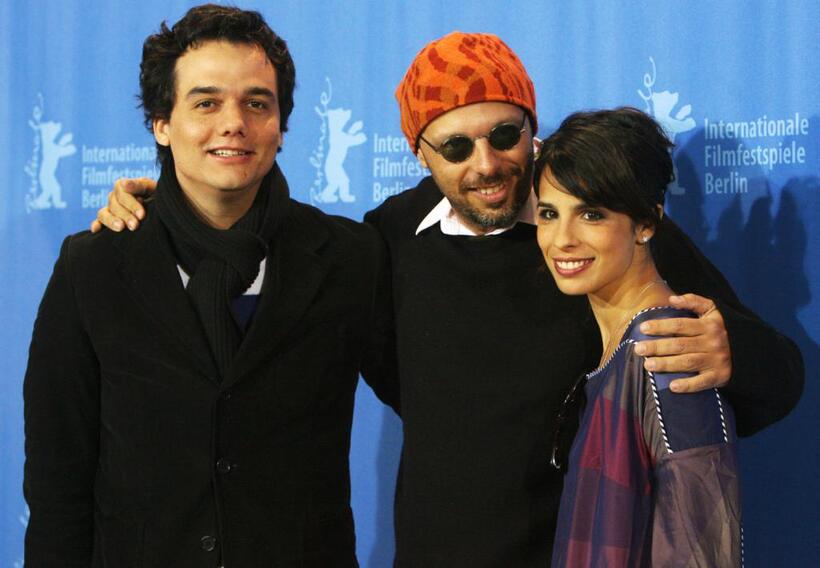 Wagner Moura, Brazilian and Maria Ribeiro at the photocall of "Tropa de Elite" during the 58th Berlinale Film Festival.