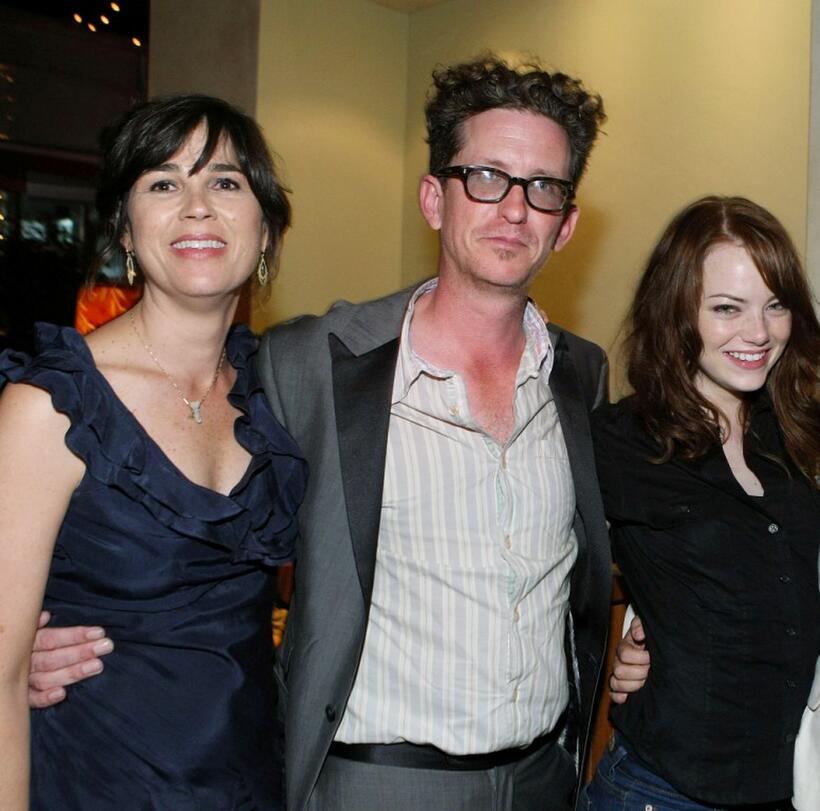 Rebecca Yeldham, Kieran Mulroney and Emma Stone at the premiere of "Paper Man."