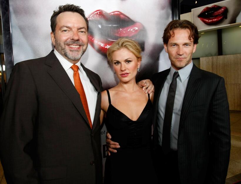 Producer Alan Ball, Anna Paquin and Stephen Moyer at the Los Angeles premiere of "True Blod."