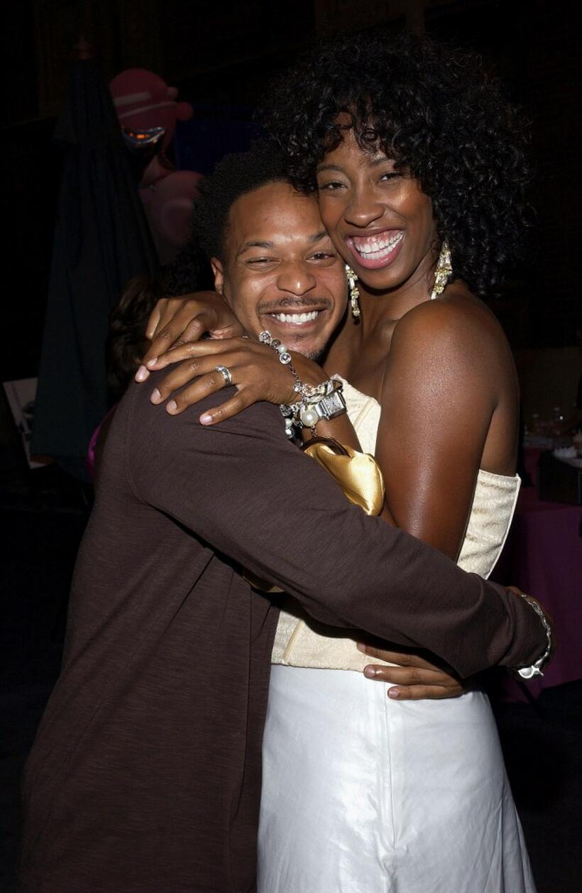 Rashaan Nall and Shondrella Avery at the UPN Stars party.