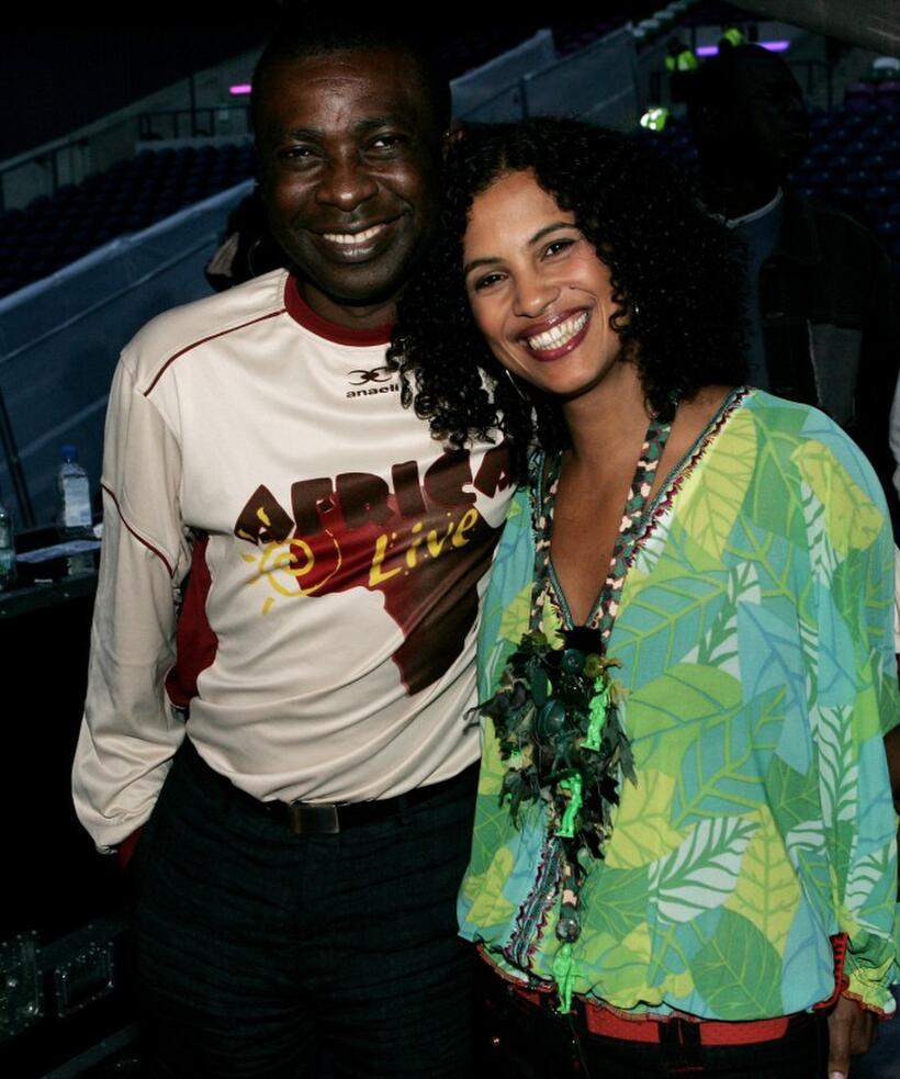 Youssou N'Dour and Neneh Cherry at the Live 8 Edinburgh concert.