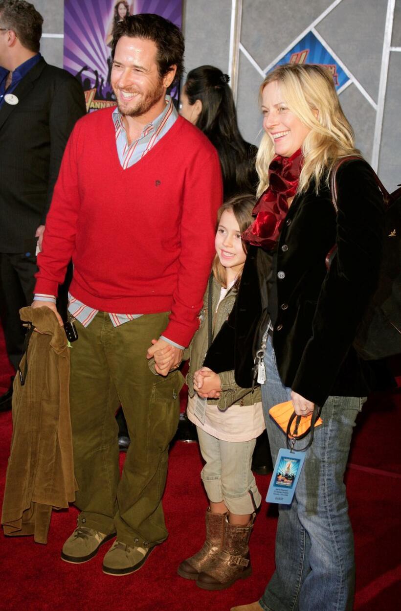 Rob Morrow and guest at the Disney premiere of Hannah Montana and Miley Cyrus.