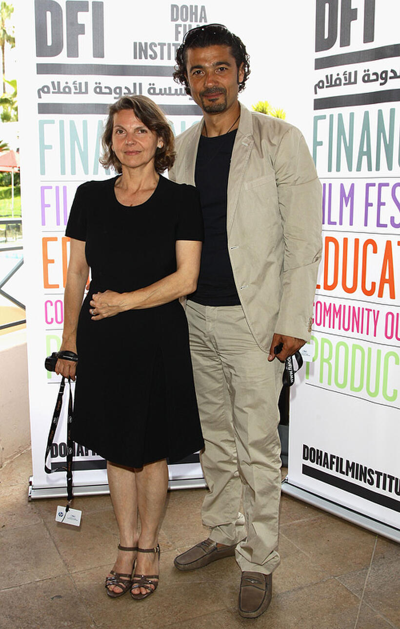 Khaled Nabawy and Guest at the DFI Egyptian Filmmakers Lunch during the 64th Annual Cannes Film Festival.