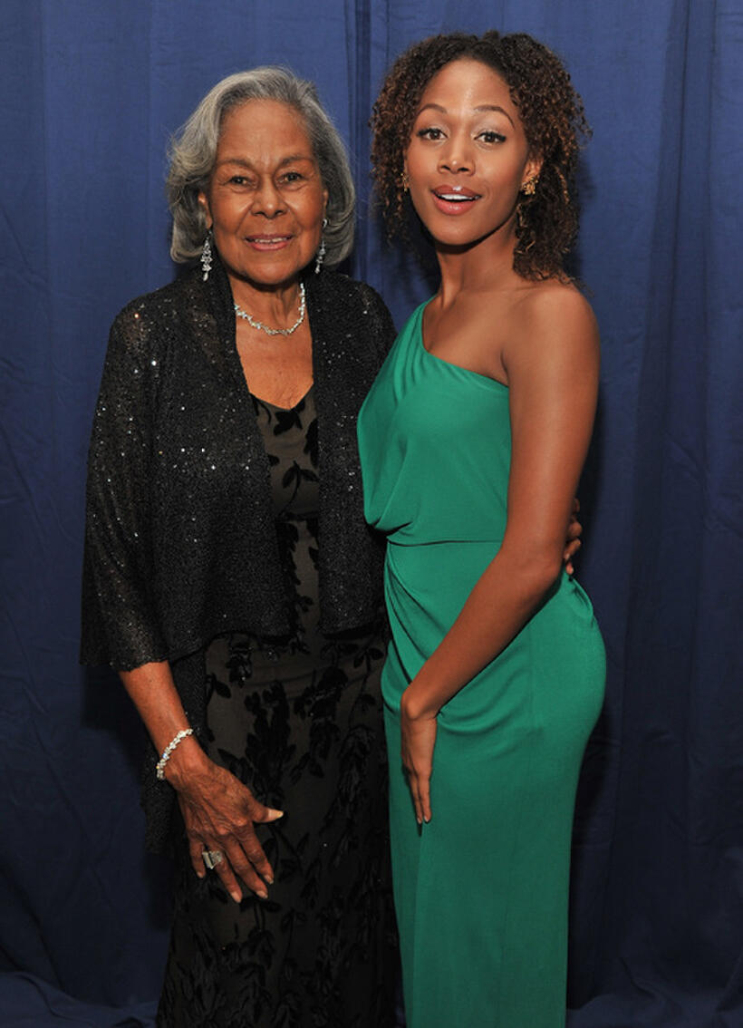 Rachel Robinson and Nicole Beharie at the 2012 Jackie Robinson Foundation Awards Gala in New York.