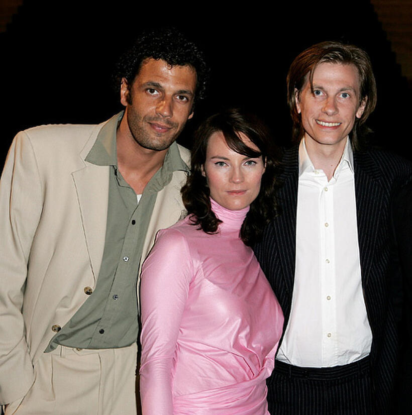 Mehdi Nebbou, Loreta Pflaum and Benjamin Heisenberg at the screening of "Schlafer" during the 58th International Cannes Film Festival.