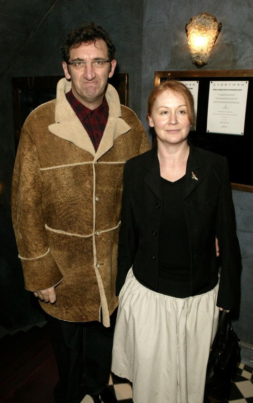 Jimmy Nail and his friend at the UK premiere of "The Singing Detective."