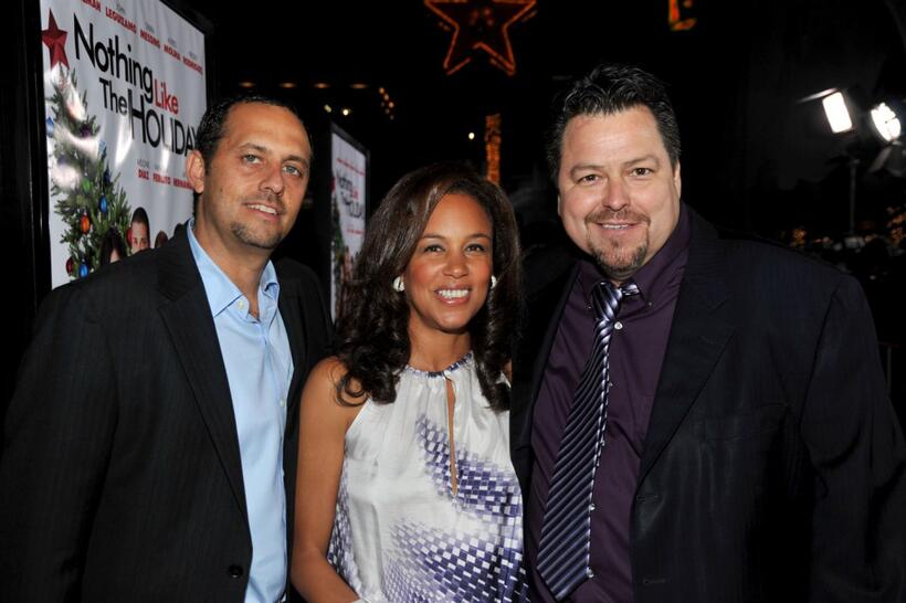 Robert Teitel, Alison Swan and Rick Najera at the premiere of "Nothing Like The Holidays."