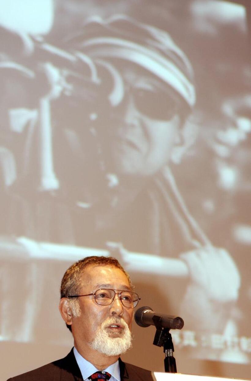 Tatsuya Nakadai at the press conference for a cinema school called "The Akira Kurosawa Academy".