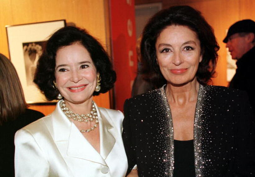 Marie-Jose Nat and Anouk Aimee at the Academy of Motion Picture Arts and Sciences reception.