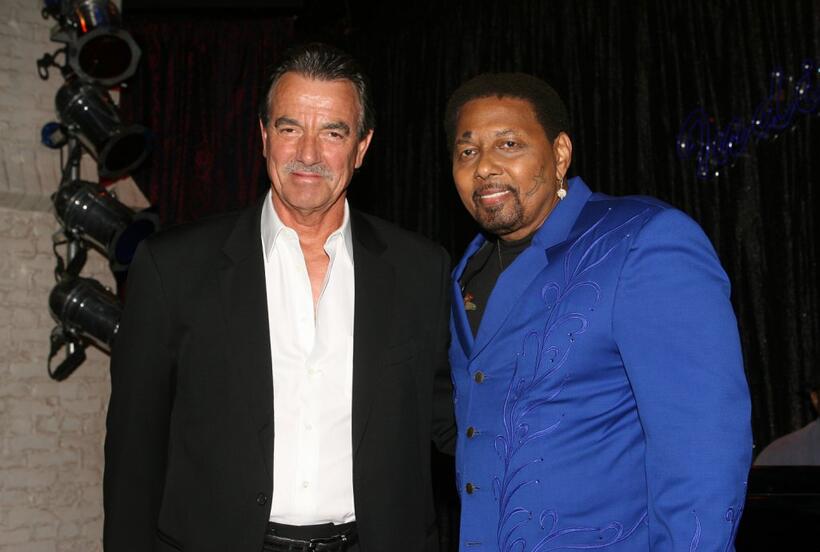 Eric Braeden and Aaron Neville on the sets of "The Young and The Restless."
