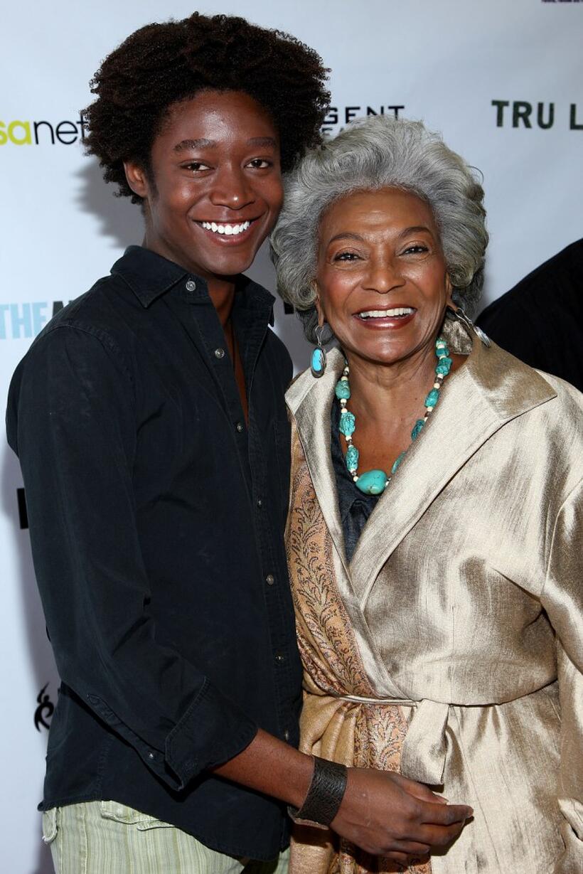 Matthew Thompson and Nichelle Nichols at the premiere of "Tru Loved."