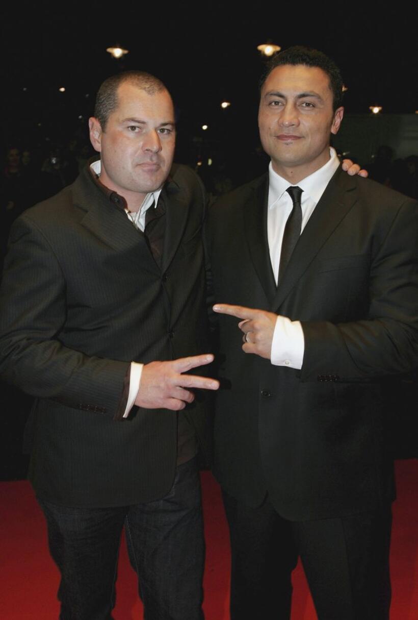 Toa Fraser and Rene Naufahu at the Air New Zealand Gala Screening of "NO.2" during the Times BFI London Film Festival.