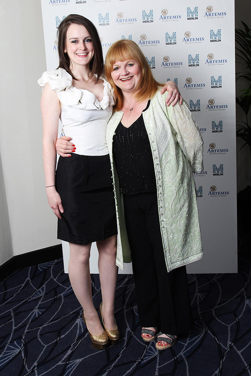 Sophie Mcshera and Lesley Nicol at the Evening with Downton Abbey for Raising Money for Merlin The Medical Relief Charity in London.