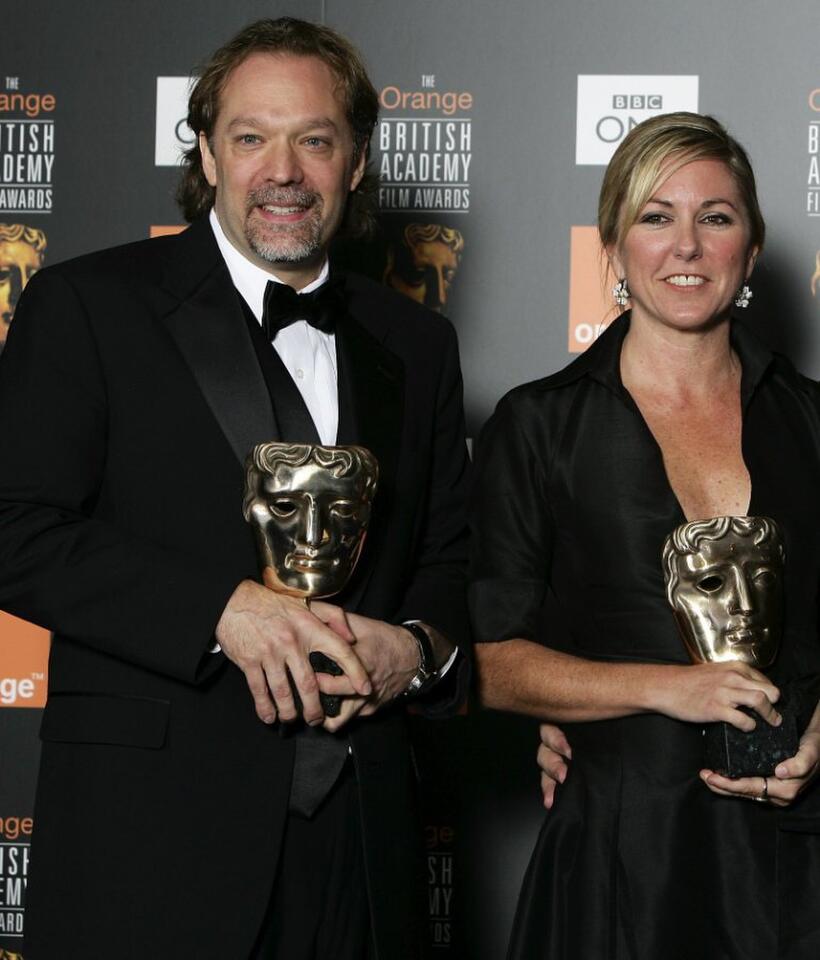 Gregory Nicotero and Nikki Gooley at the Orange British Academy Film Awards (BAFTAs).