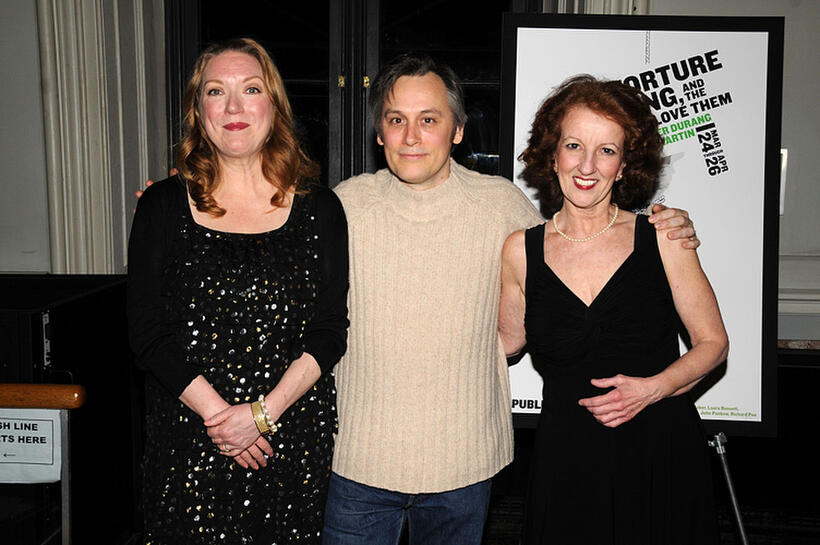 Kristine Nielsen, David Aaron Baker and Audrie Neenan at the off-broadway opening night of "Why Torture is Wrong, and the People Who Love Them" in New York.