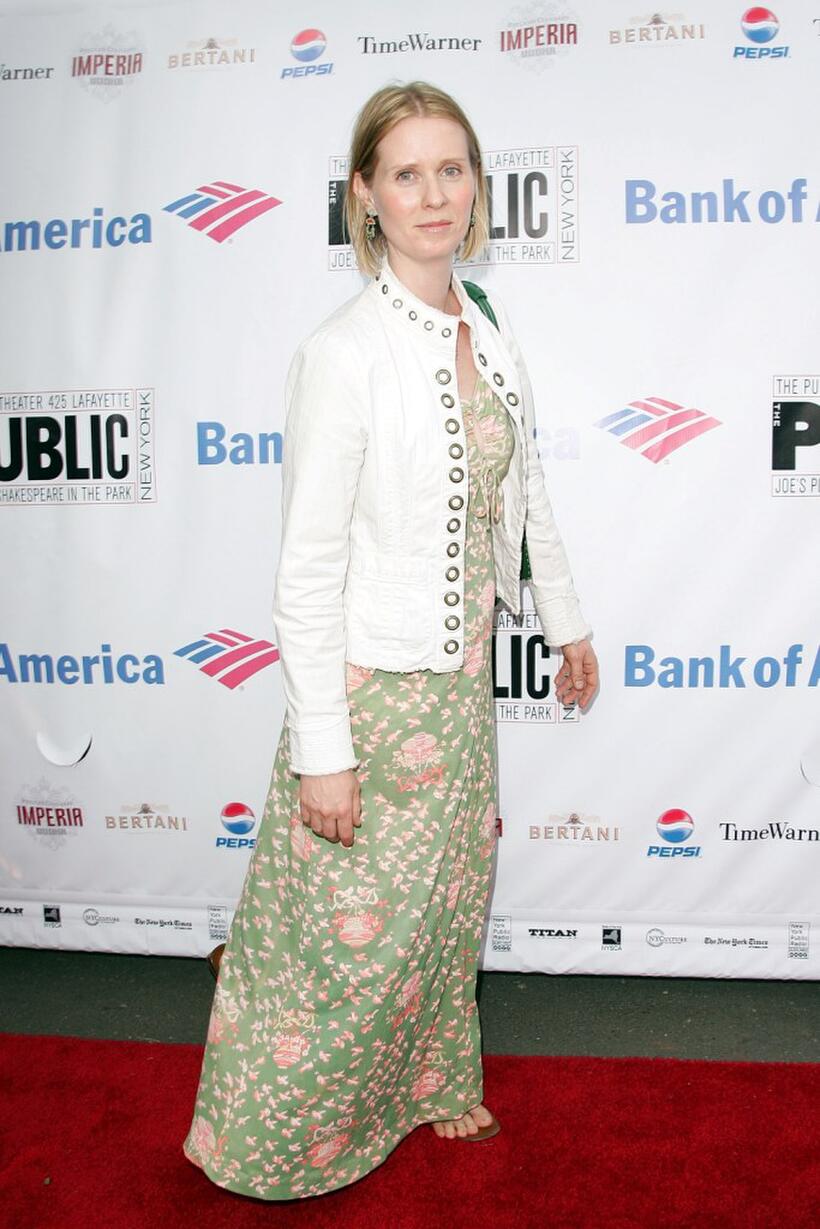 Cynthia Nixon at the opening night of "Romeo & Juliet".