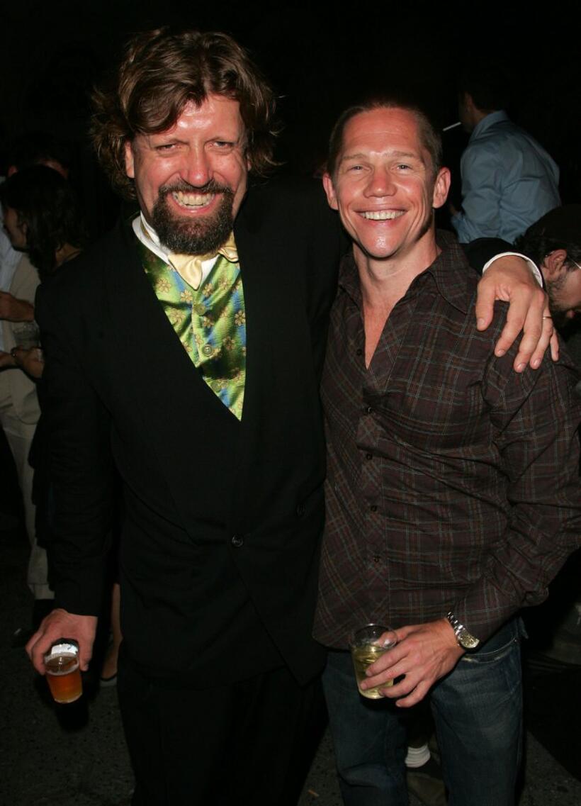 Oskar Eustis and Jack Noseworthy at the after party of the premiere of "Mother Courage And Her Children."