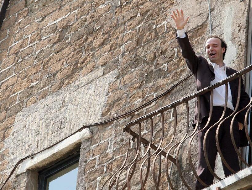 Roberto Benigni at the Roman Forum.