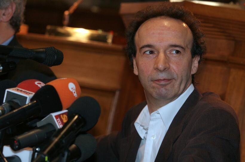 Roberto Benigni at the press conference for promotion of "Tutto Dante".