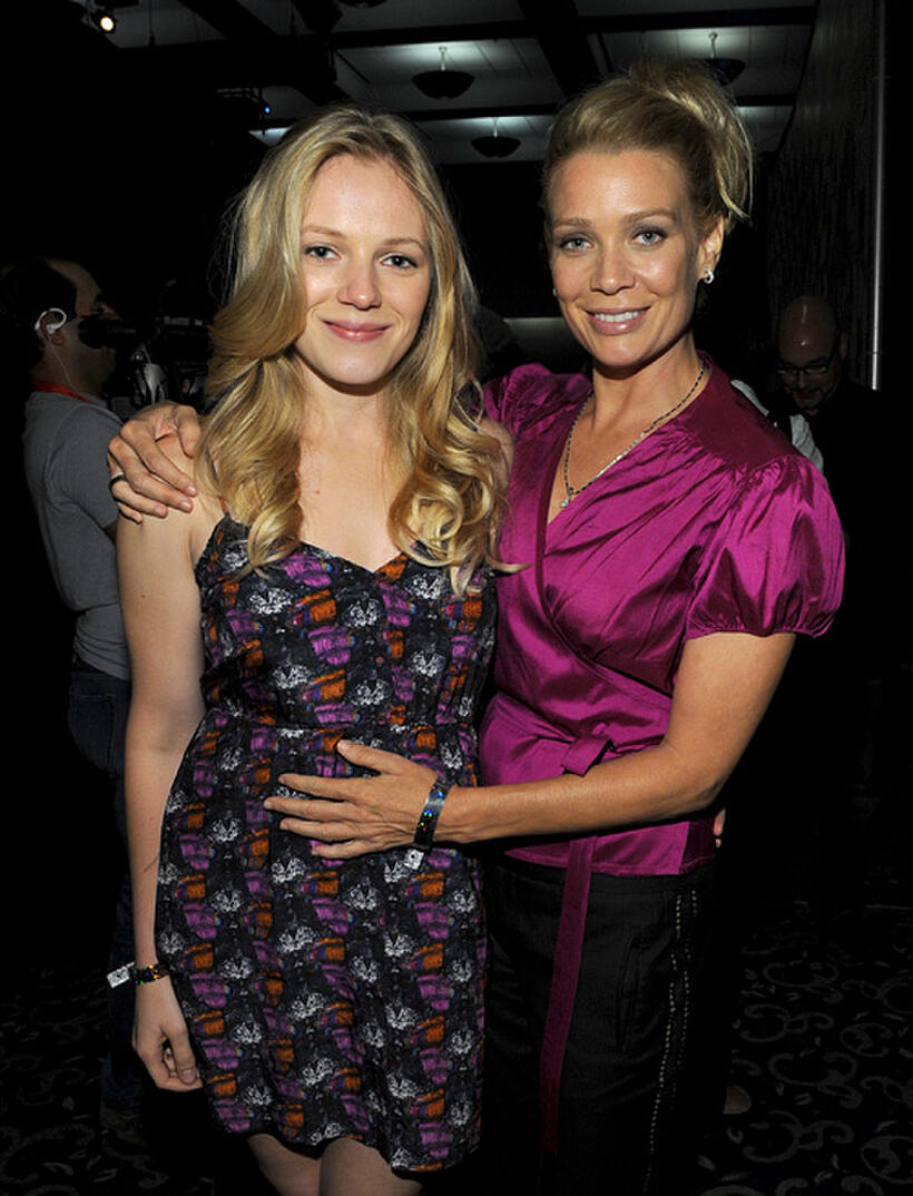 Emma Bell and Laurie Holden at the AMC's The Walking Dead during the Comic-Con 2010.