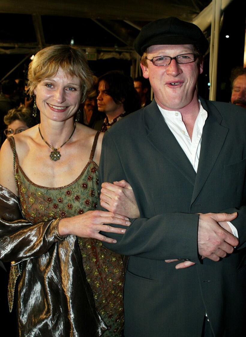 Olivia Hetreed and Geoff Bell at the premiere of "Girl With A Pearl Earring."