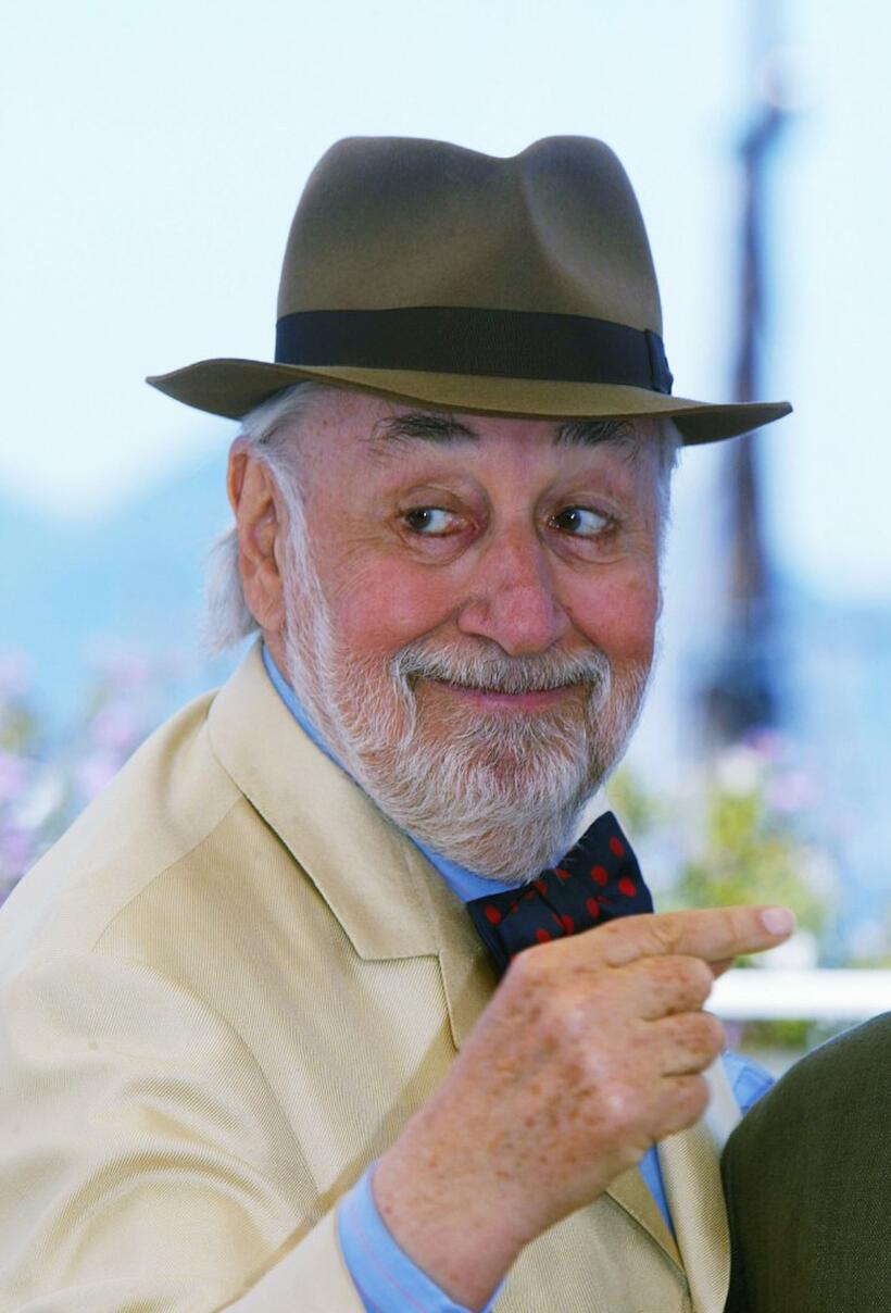 Philippe Noiret at the photocall of "Les Cotelettes" during the 56th Cannes Film Festival.