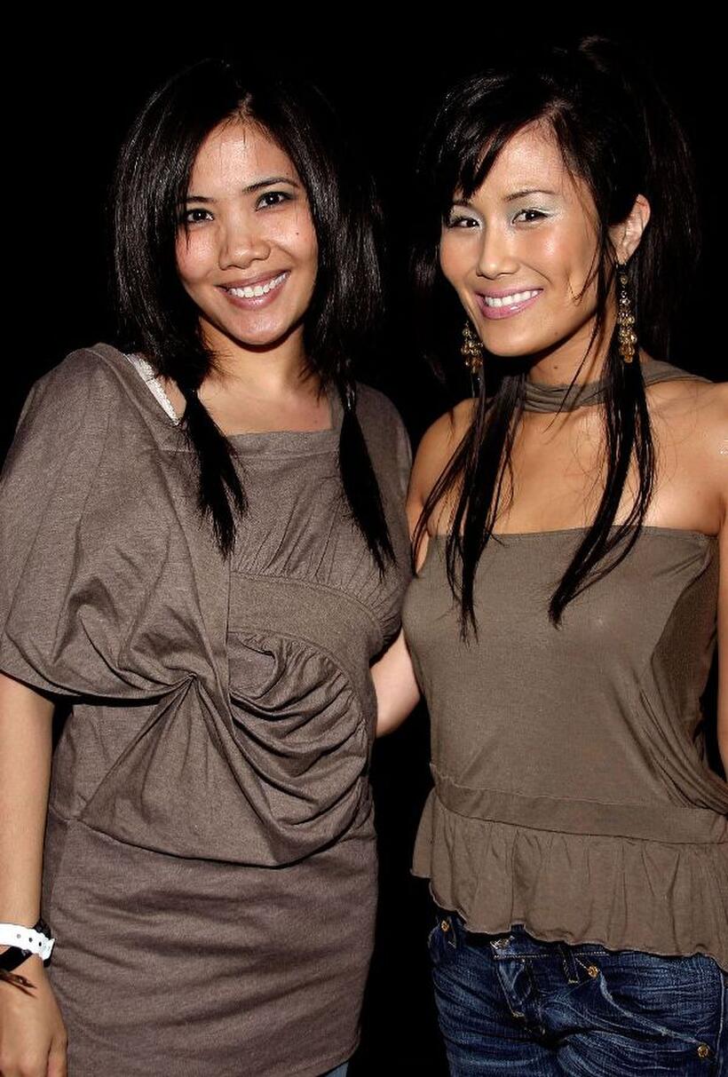 Minae Noji and Guest at the Rock and Republic Fashion show.