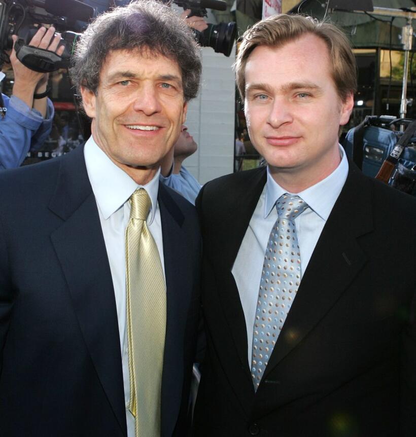 Alan Horn and Christopher Nolan at the premiere of "Batman Begins."