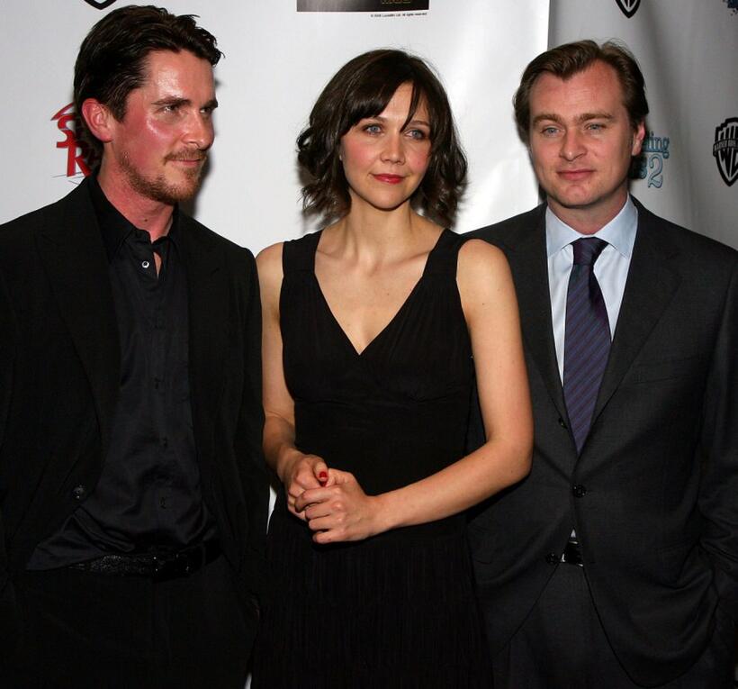 Christian Bale, Maggie Gyllenhaal and Christopher Nolan at the "The Big Picture '08" at the Paris Las Vegas during the ShoWest.