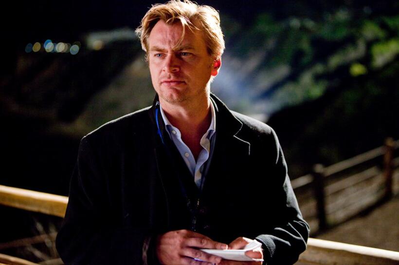 Director Christopher Nolan on the set of "Inception."