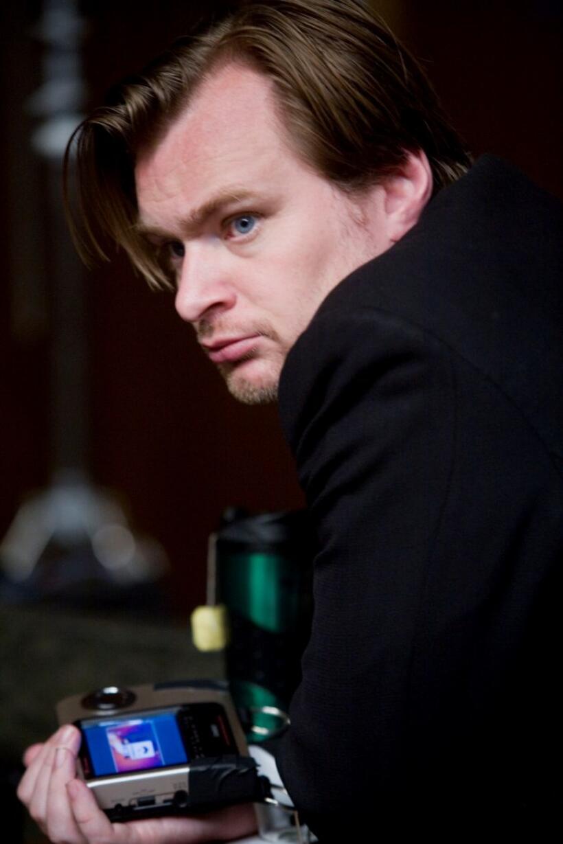 Director Christopher Nolan on the set "The Dark Knight."