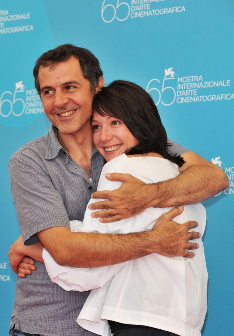 Merab Ninidze and Chulpan Khamatova at the photocall of "Paper Soldier" during the 65th Venice Film Festival.