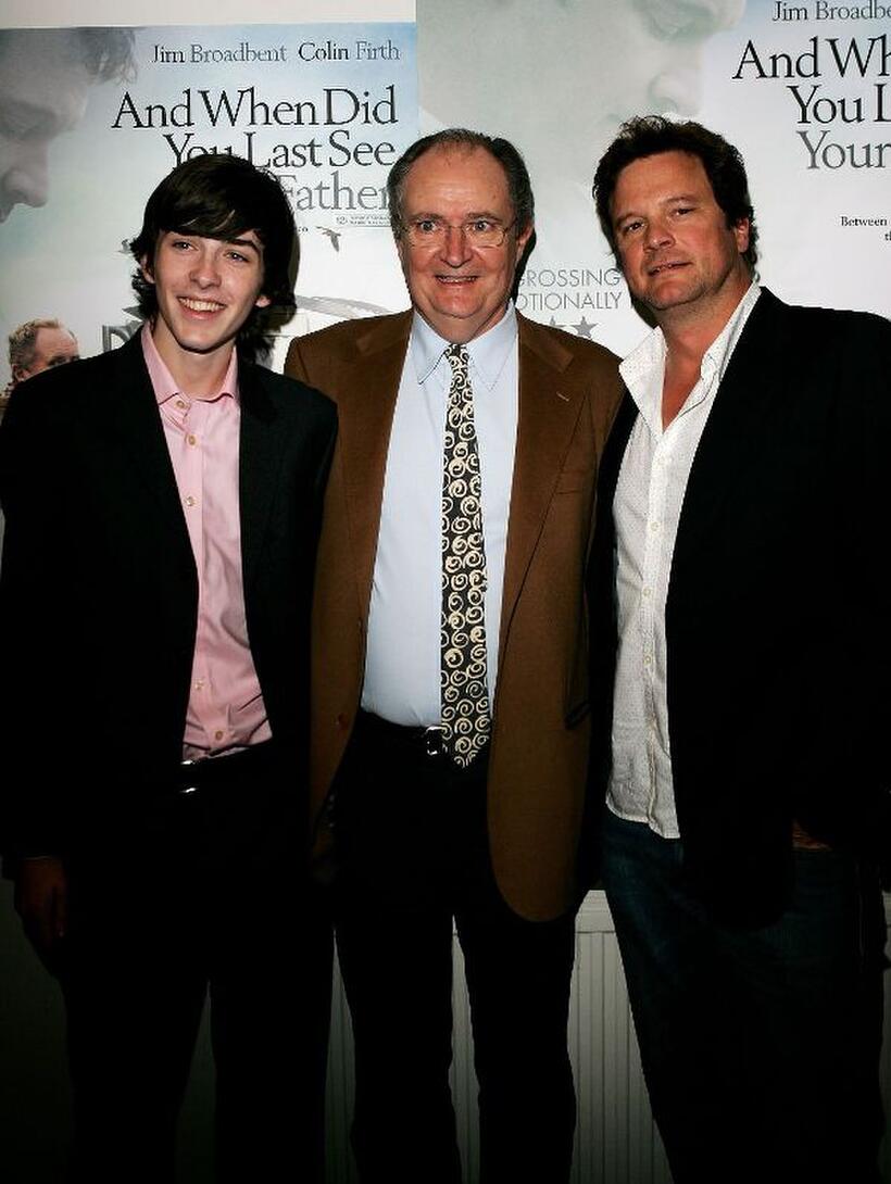 Matthew Beard, Jim Broadbent and Colin Firth at the private screening of "When Did You Last See Your Father?"