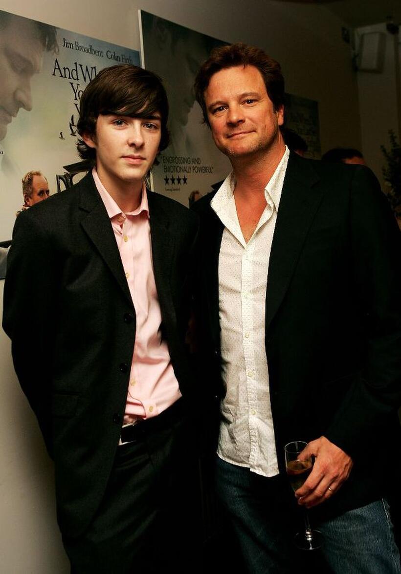Matthew Beard and Colin Firth at the private screening of "When Did You Last See Your Father?"
