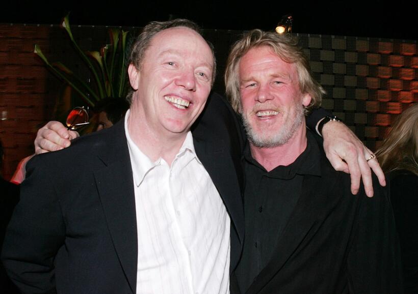 Nick Nolte and Terry George at party of "Hotel Rwanda".