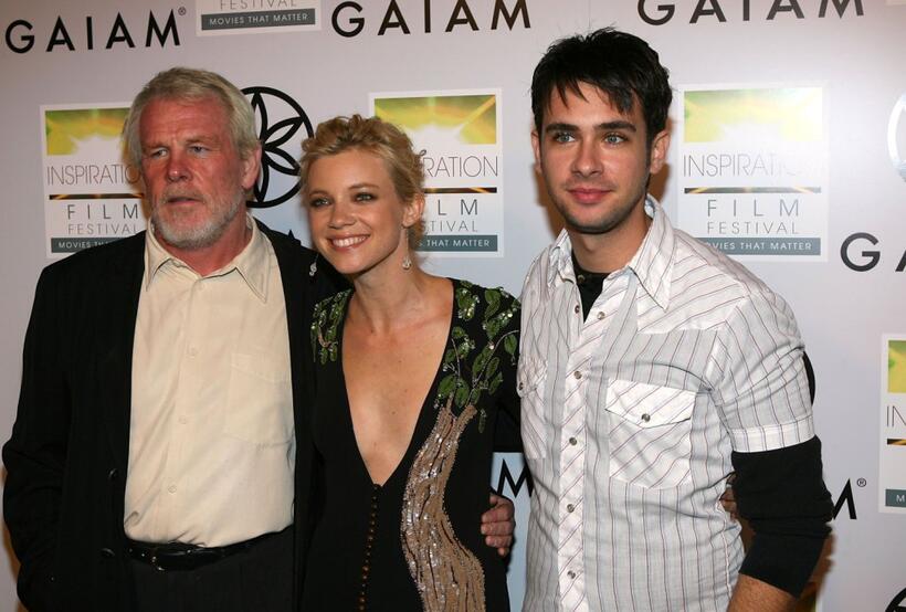 Nick Nolte, Amy Smart and Scott Mechlowicz at the premiere of "Peaceful Warrior".