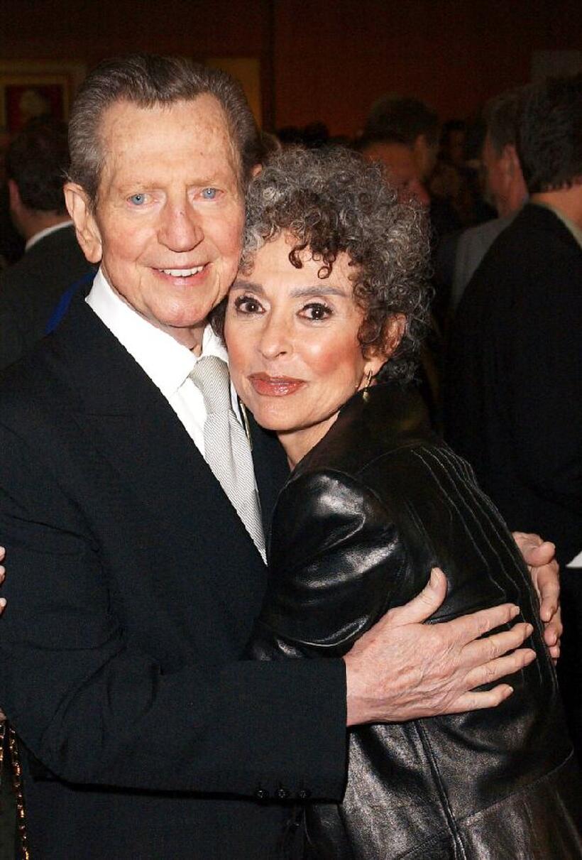 Donald O'Connor and Rita Moreno at the 50th Anniversary screening of "Singin' in the Rain".